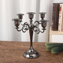 Eurostyle Wax Candleholder Green Bronze Color Home Five Heads Romantic Wax Table Swing home Decent Board Room Hotel Table Decorations