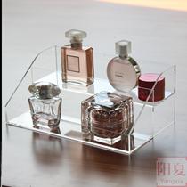Acrylic desktop cosmetics storage rack two-story integrated ladder perfume rack transparent bathroom cosmetics display rack