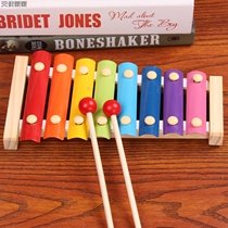 Baby children wooden eight-tone accordion small bell piano 1-2-3-4 years old boys and girls baby wooden Music Toys