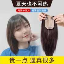 Wig female summer head hair patch delivery needle real hair cover white hair increase hair volume One-piece incognito medium long hair block