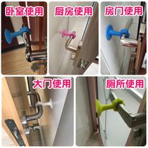  New door handle anti-collision pad protective cover Silicone thickened suction cup door suction punch-free invisible suction buffer rubber
