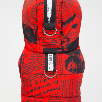 New pet cotton-padded vest autumn and winter thick warm clothes with D-ring can be hung and towed dog cotton-padded hair