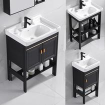 Floor-standing washbasin bathroom cabinet combination small apartment simple one-piece bathroom washstand washbasin