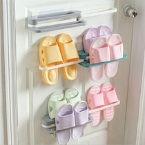 Bathroom wall-mounted trailer rack toilet foldable shoe rack drain storage rack-free household storage tools