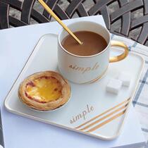 Online Red Delicacy Sketching Coffee Cup Saucer Creative Ceramic Cups Business Office Home Milk Coffee Cup Lovers