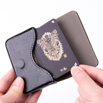 Business card case metal leather stainless steel business card holder business card holder can be customized LOGO
