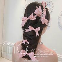 Korean bride headdress bow set wedding accessories wedding dress styling accessories White purple tricolor wholesale