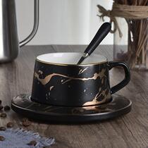 Personality Ceramic Coffee Cup Suit Splash Gold Black & White Mark Cup Office Water Cup Sketch Side Advertising Gift Cup