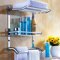 Stainless steel bath towel rack shelf Bathroom hardware pendant towel rack
