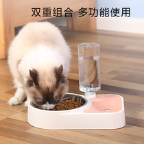 New Dog Bowl Anti-Wet Mouth Double With Pet Bowl Kitty Automatic Water Feeder Pet Twin Bowl Automatic Drinking Basin