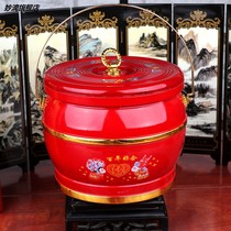 Sun bucket wedding festive supplies red solid wood toilet three-piece set of furnishings happy dowry baby