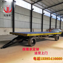 Factory area forklift trailer four-wheel tractor set to make large flatbed truck warehouse turnover area trolley electric operating table