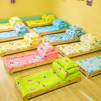 Kindergarten quilt Three-piece cotton childrens quilt Six-piece core baby lunch break into the garden bedding can be removed and washed