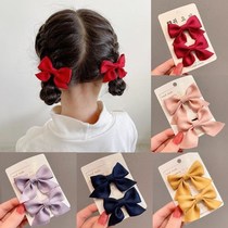  Childrens bow hairpin headdress Cute princess little girl hair accessories bangs clip net red edge clip baby hairpin