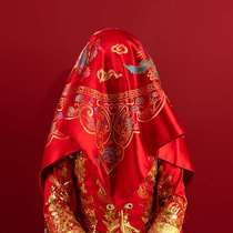 Wedding bride red hijab new wedding cover red headscarf Chinese embroidery brocade classical high-grade Hipa