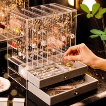 Earrings storage box female earring display rack earrings earrings hanging necklace handjewelry home exquisite small jewelry box