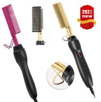 Amazons new versatile copper comb dry and wet dual purpose curly hair Rod Straightener Burst electric comb source factory