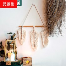 Bohemia woven leaf wall hanging house jewelry bedroom pendant Wall tassel decoration hand woven