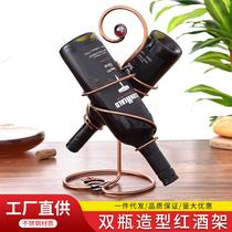 Manufacturer Wholesale Creative Red Wine Shelf Eu Style Iron Art Wine Rack Home Modern Minima Wine Rack Wholesale