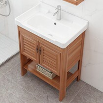 New small apartment floor-to-ceiling washbasin cabinet combination balcony ceramic one-piece bracket washbasin bathroom wash