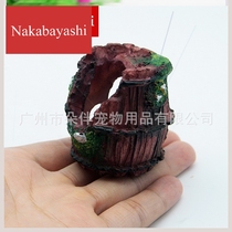 Aquarium equipment accessories fish turtle tank decoration landscape resin crafts shrimp fish house mini antique wine barrel