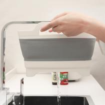 Kitchen Drain Basket Storage Household Sink Washing Vegetable Washing Vegetable Plastic Washing Fruit Folding Square Travel Large