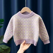 Womens baby sweater autumn and winter 2020 new childrens foreign-style base shirt thickened Korean childrens heave girls winter clothes