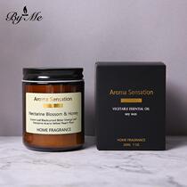 Soybean wax black cover tea color candle smokeless home aromatherapy candle New year small gift candle