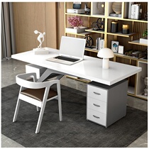 Modern simple office supervisor desk solid wood large board table with drawer creative fashion boss table and chair combination