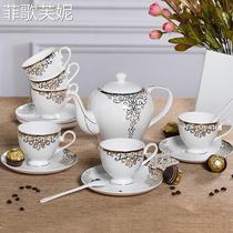 English afternoon teapot set with tea cup set European court wind bone ceramic cup dish full set of spoon cup dish