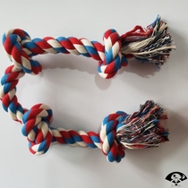 Pet dog knot toy Bite-resistant Labrador molar tooth cleaning training Tug-of-war dog bite rope cotton rope weaving toy