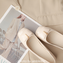  Withdraw the end of the cabinet] The wind blows through the summer sweet single shoe womens 2021 summer new low thick heel pedal cute