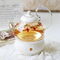 Ceramic glass candle Fruit Teapot English afternoon tea tea set European flower tea cup set Flower tea tea set