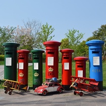 Customized retro oversized British mailbox model wrought iron ornaments letter tube cafe outdoor postal decoration