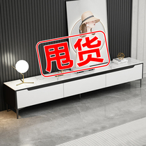 TV cabinet modern minimalist tea table combined small family type living room wall cabinet solid wood ground cabinet light lavish rockboard TV cabinet