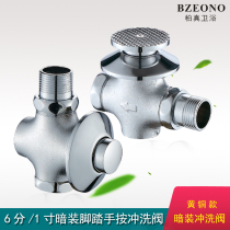 Hidden foot valve foot flushing valve toilet toilet urinal valve core accessories squatting pan flushing switch