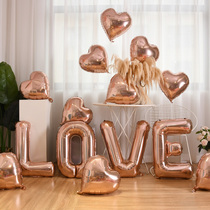 Large LOVE aluminum film balloon champagne metal balloon set wedding room decoration Daquan birthday proposal confession