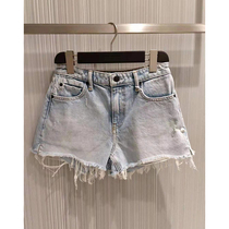  aw kings house 2021 spring and summer new high waist thin washing and doing old tassels raw denim shorts hot pants womens trend