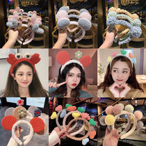 Face hair card pressure hair cute net red non-slip hair band simple hair bundle cartoon Korean hair cave hair band female headband
