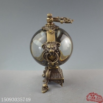 Xiaoyutang ^ Crystal ball table retro seat table exquisite gift pure copper mechanical watch antique Miscellaneous Collection