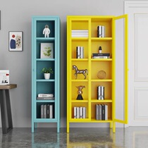 Bookcase Locker Childrens Floor Bookshelf with Glass Door Net Red Simple Living Room Narrow Cabinet Wall Wrought Storage Cabinet