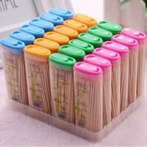 Toothpick portable home tube high-end bamboo double head portable boxed home creative toothpick box Hotel