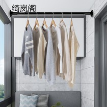 Bedroom non-punching clothes rod indoor drying rack telescopic rod bath curtain rod door curtain wardrobe bedroom curtain bedroom curtain hanging rod