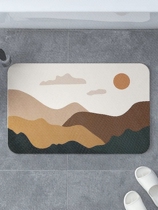 Y Morandi simple abstract diatom mud floor mat Bathroom doormat Diatom mud mat absorbent quick-drying bathroom non-slip