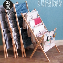 Magazines newspapers solid wood fabric books newspaper shelves student textbooks books folding display shelves cultural goods display stands