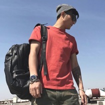About retro - American men T - shirt short - sleeved summer tide color shirt loose half - sleeve cotton youth trend