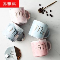 European marble pattern mug Creative Phnom Penh Ceramic cup Office cup Coffee cup Couple cup