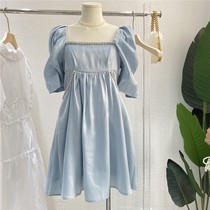 Solid color 2021 summer new womens Korean version of slim waist show thin tide ins temperament goddess style design sense