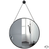 Bathroom mirror Make-up free hole toilet toilet toilet paste wall-mounted wash round mirror full