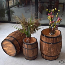 Oak wine barrel decoration wild wedding celebration photography props Courtyard wooden beer barrel ornaments Empty barrel Welcome area